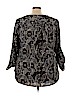 Larry Levine 100% Polyester Black 3/4 Sleeve Blouse Size 3X - photo 2