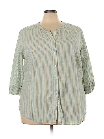 Lane Bryant 3/4 Sleeve Button-Down Shirt (view 1)