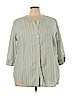 Lane Bryant Blue 3/4 Sleeve Button-Down Shirt Size 28 - 26 Plus - photo 1