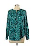 J. Crew Factory Store 100% Polyester Green Long Sleeve Blouse Size L (petite) - photo 1