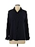 Ann Taylor 100% Polyester Blue Long Sleeve Blouse Size L (petite) - photo 1
