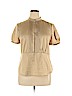 Worthington 100% Polyester Tan Short Sleeve Blouse Size 16 - photo 1