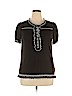 Nicole by Nicole Miller Black Short Sleeve Top Size XL - photo 1