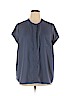 Simply Vera Vera Wang 100% Polyester Blue Short Sleeve Blouse Size XL - photo 1