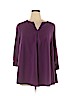 Lane Bryant Outlet 100% Polyester Purple 3/4 Sleeve Blouse Size 16 Plus (2) - photo 1