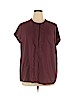 Simply Vera Vera Wang 100% Polyester Burgundy Short Sleeve Blouse Size XL - photo 1