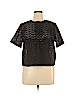 POPSUGAR 100% Cotton Black Short Sleeve Top Size XL - photo 1
