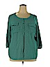 St. John's Bay Plus 100% Rayon Green 3/4 Sleeve Blouse Size 2X - photo 1
