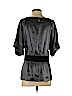 Theory 100% Silk Gray Short Sleeve Silk Top Size M - photo 2