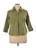 Apt. 9 100% Cotton Green 3/4 Sleeve Button-Down Shirt Size 1X - photo 1