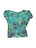 Express 100% Silk Teal Short Sleeve Silk Top Size 1 - photo 2