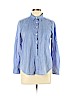 Ann Taylor 100% Cotton Blue Long Sleeve Button-Down Shirt Size L (petite) - photo 1