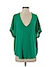 Lush 100% Polyester Green Short Sleeve Blouse Size S - photo 1