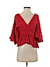 Lucky Brand 100% Cotton Red 3/4 Sleeve Top Size XS - photo 1