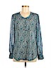 Lucky Brand Blue Long Sleeve Blouse Size M - photo 1