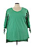 Roaman's 100% Cotton Green 3/4 Sleeve Top Size 22 (1X) - photo 1
