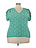 Cato 100% Polyester Green Short Sleeve Blouse Size 22 - 24 - photo 1