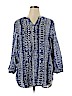 grand & greene 100% Cotton Blue 3/4 Sleeve Blouse Size XL - photo 1