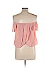 One Clothing 100% Rayon Pink Short Sleeve Blouse Size L - photo 2