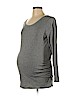 Bump Start by Motherhood Maternity 100% Cotton Gray Long Sleeve T-Shirt Size L - photo 1