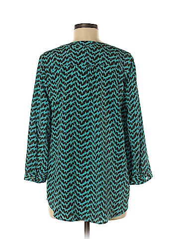 Elie Tahari Long Sleeve Silk Top (view 2)