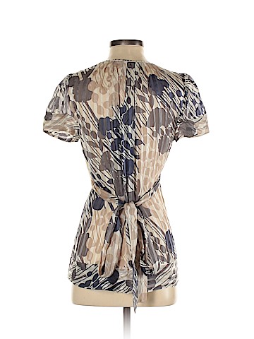 BCBGMAXAZRIA Short Sleeve Silk Top (view 2)