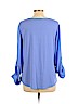 Apt. 9 100% Polyester Blue Long Sleeve Blouse Size L (petite) - photo 2