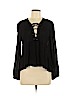 Lush 100% Rayon Black Long Sleeve Blouse Size M - photo 1