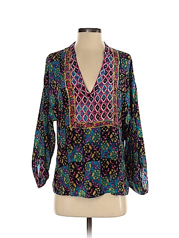 Tolani Long Sleeve Silk Top (view 1)