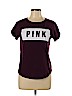 Victoria's Secret Pink 100% Cotton Burgundy Short Sleeve T-Shirt Size L - photo 1