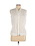 Brooks Brothers 100% Linen White Sleeveless Button-Down Shirt Size 8 - photo 1