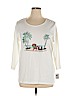 Karen Scott 100% Cotton White Long Sleeve T-Shirt Size 1X - photo 1