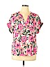 Gap Outlet 100% Viscose Pink Short Sleeve Blouse Size XL - photo 1