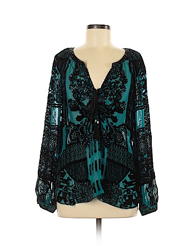 Hale Bob Long Sleeve Silk Top (view 1)