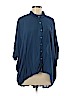 On The Road... 100% Rayon Blue Long Sleeve Blouse Size M - photo 1