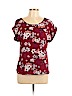 Pink Rose 100% Polyester Burgundy Short Sleeve Blouse Size L - photo 1