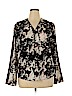 Calvin Klein 100% Polyester Black Long Sleeve Blouse Size XL - photo 1