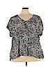 Lane Bryant Outlet 100% Polyester Black Short Sleeve Blouse Size 24 Plus (6) - photo 1