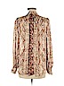 H&M 100% Polyester Brown Long Sleeve Blouse Size 6 - photo 2