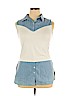 Skinny Shirt Blue Sleeveless Blouse Size XL - photo 1