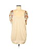 H&M 100% Viscose Ivory Short Sleeve Top Size M - photo 1