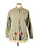 Bobbie Brooks 100% Cotton Green Long Sleeve Button-Down Shirt Size XL - photo 1