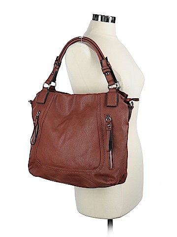 MG Collection Leather Satchel (view 2)