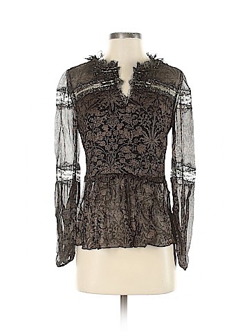 Elie Tahari Long Sleeve Silk Top (view 1)