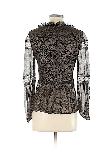 Elie Tahari Long Sleeve Silk Top (view 2)