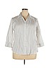 Jones New York 100% Cotton White 3/4 Sleeve Button-Down Shirt Size 2X - photo 1