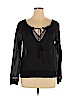 Miley Cyrus & Max Azria 100% Cotton Black Long Sleeve Top Size XL - photo 1