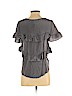 HD in Paris 100% Silk Gray Short Sleeve Silk Top Size XS - photo 2