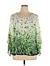 Alfani 100% Polyester Green Long Sleeve Blouse Size 0X - photo 1
