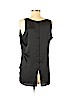 Ann Taylor LOFT 100% Polyester Black Sleeveless Blouse Size L (petite) - photo 2